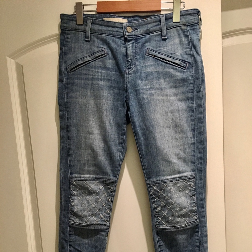 ❤️Pilcro and the Letterpress Blue Moto Jean Skinny